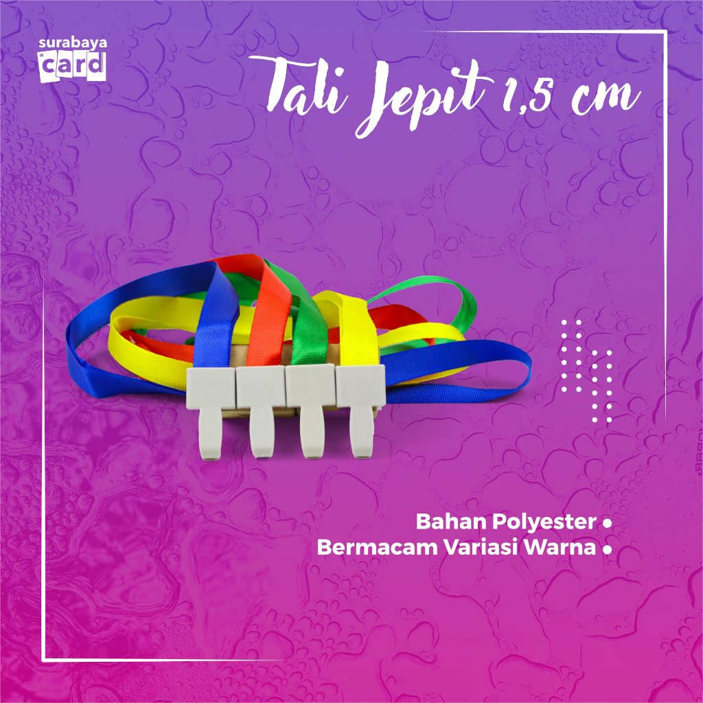 

Tali LANYARD JEPIT 1.5cm tali ID Card tali idcard polyster Name Tag 1,5 cm POLOS