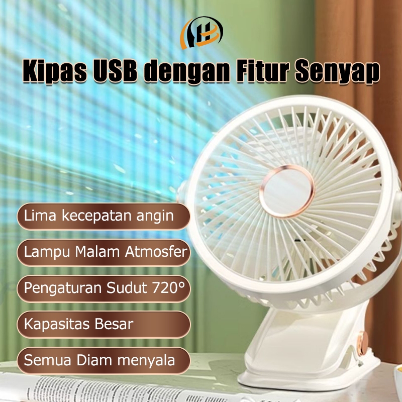 [Stok Siap] Portable Folding Fan Kipas Portable Kipas Angin Duduk Meja Mini Fan Isi Ulang USB Kipas 