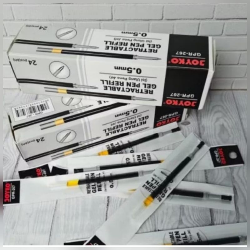 

Refil pen joyko Gel GPR-267 isi ulang pulpen gel ctek 1 box isi 24 pcs tinta hitam