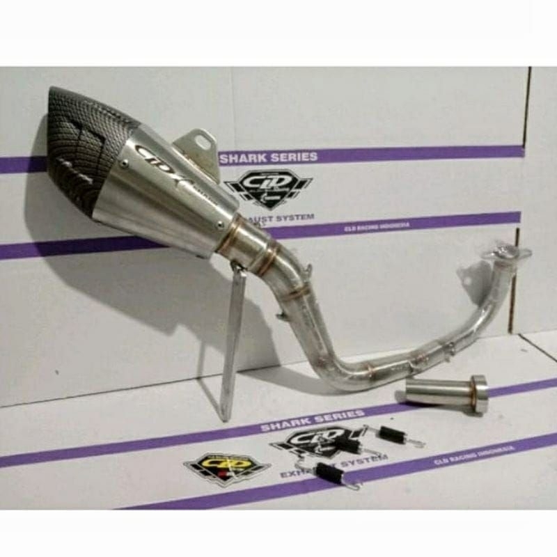 KNALPOT CLD RACING TYPE SHARK SERIES FOR BEAT KARBU/FI,BEAT DELUXE,SCOOPY PRESTIGE,GENIO,VARIO KARBU