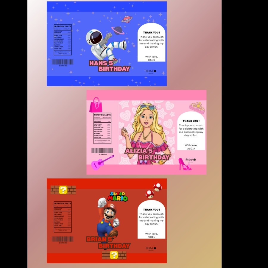 Kertas Bingkisan / Pouch Kertas Bingkisan / Kemasan CHIPBAG / Snack Pouch Anak / Kemasan Bingkisan A