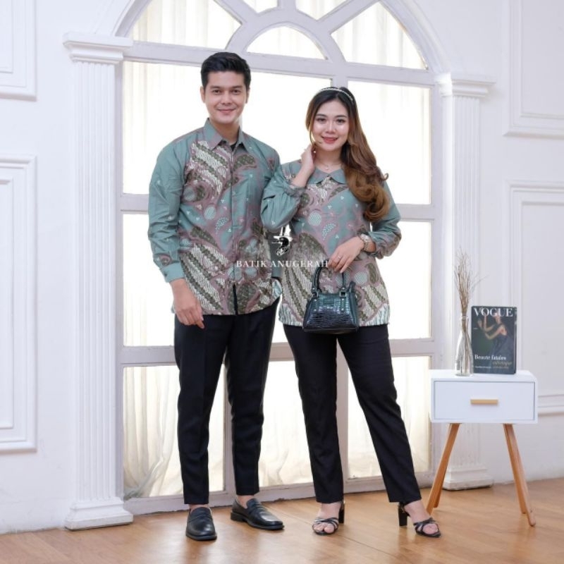 COUPLE BLOUSE BATIK KEKINIAN TERBARU M L XL XXL