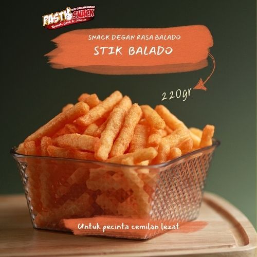 

PASTI SNACK STIK BALADO TAKARA / CEMILAN MURAH STIK BALADO