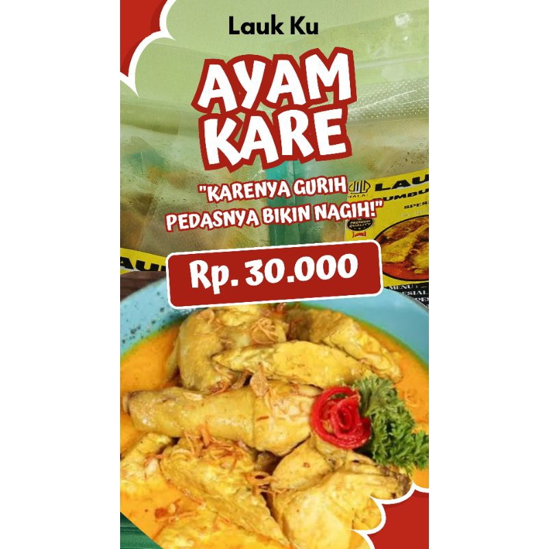 

Ayam masak bumbu Kare dengan rasa yang gurih manis pedas dan nikmat praktis