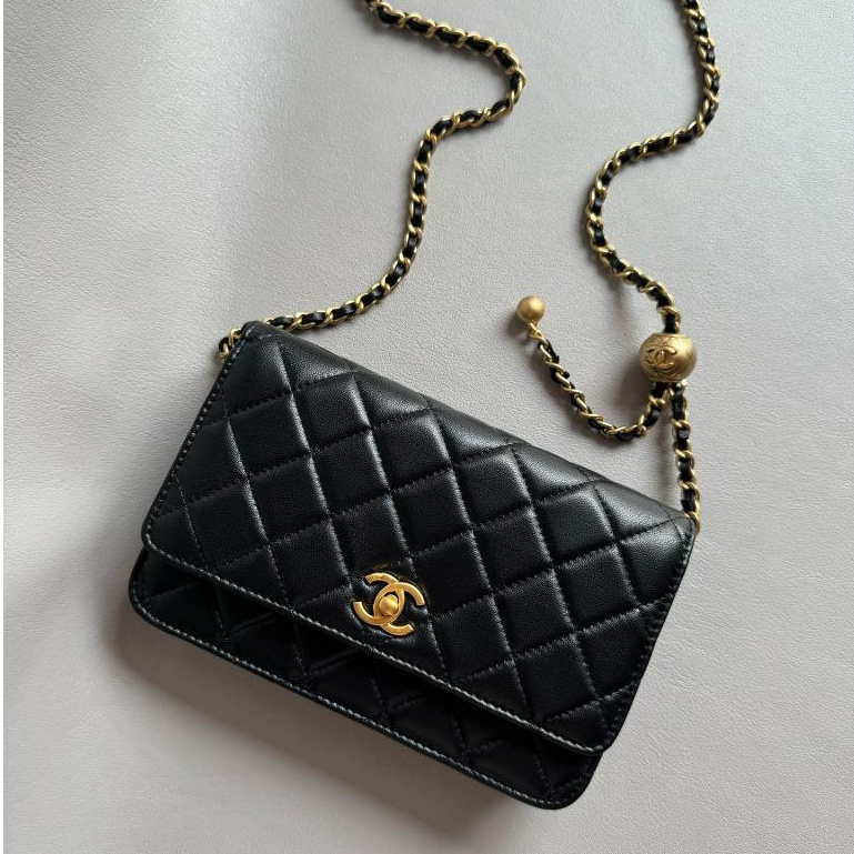 FREE ADJUSTABLE Tas Wanita - Tas Kondangan Wanita Mewah Black Gold