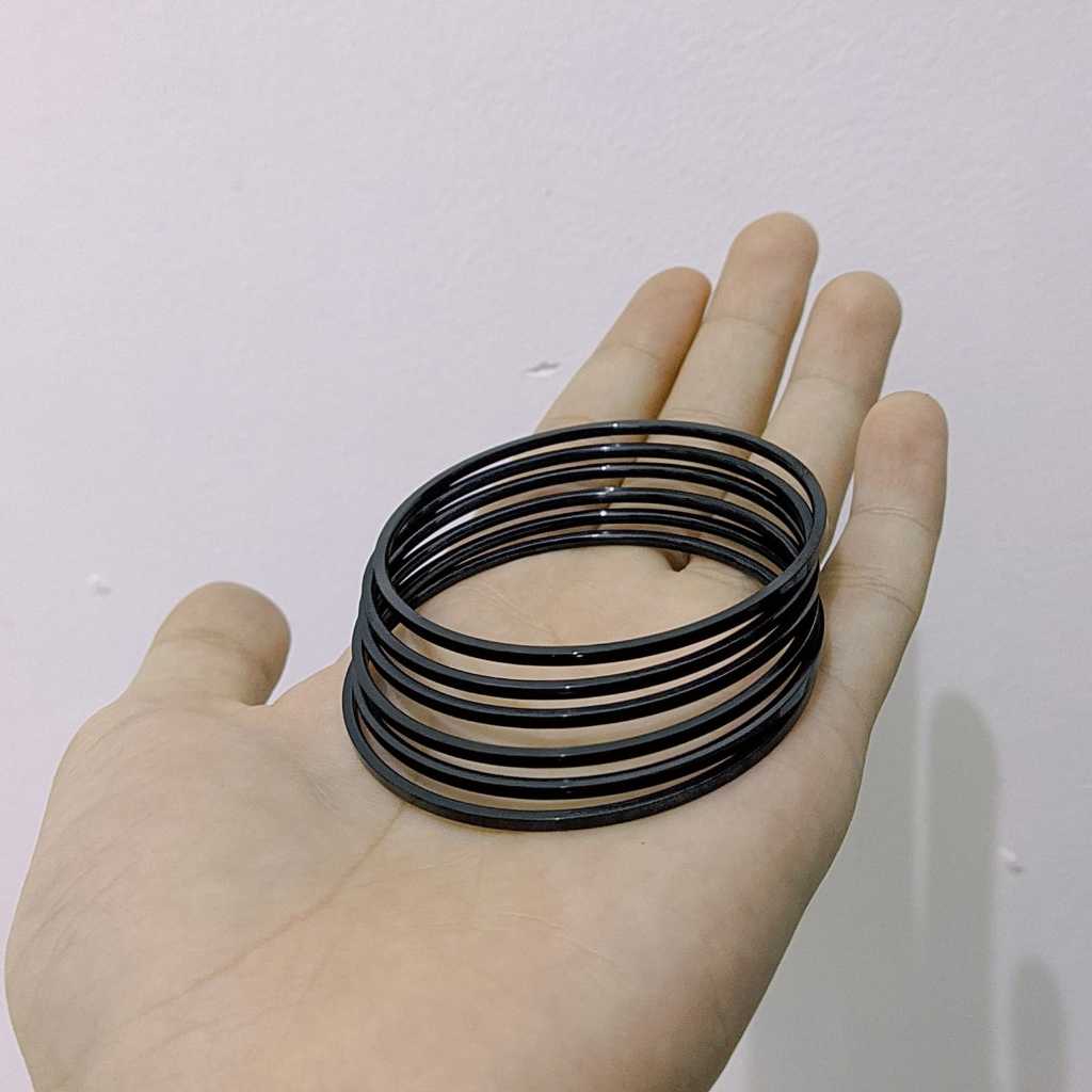Gelang Keroncong Titanium Warna Hitam isi 6 Dan Isi 3 Pcs Murah