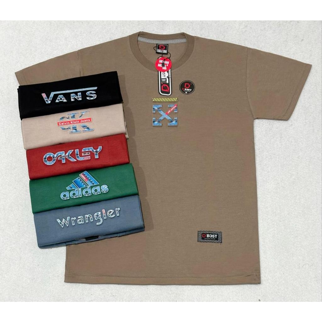 Paket 5 pcs Kaos Oblong Murah Gambar Tulisan Basic Simple Tebal