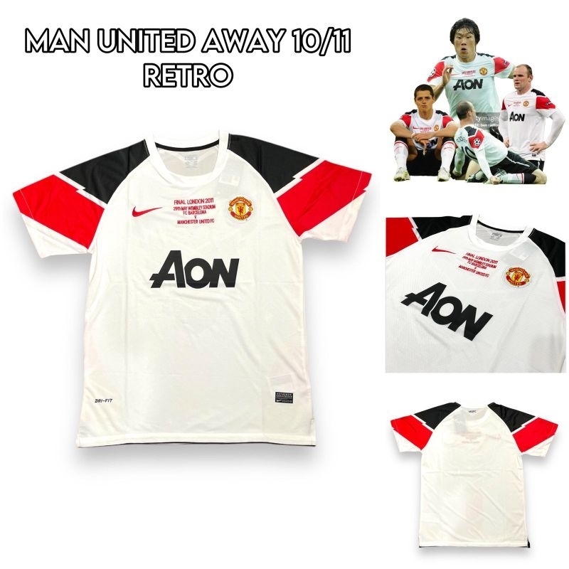 RETRO JERSEY BOLA MU AWAY FINAL LONDON 2010 2011 10/11 VINTAGE KLASIK GRADE ORI IMPORT