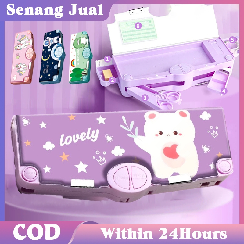 

Lapisan Ganda Kapasitas Besar Stationery Box Serbaguna Tempat Pensil