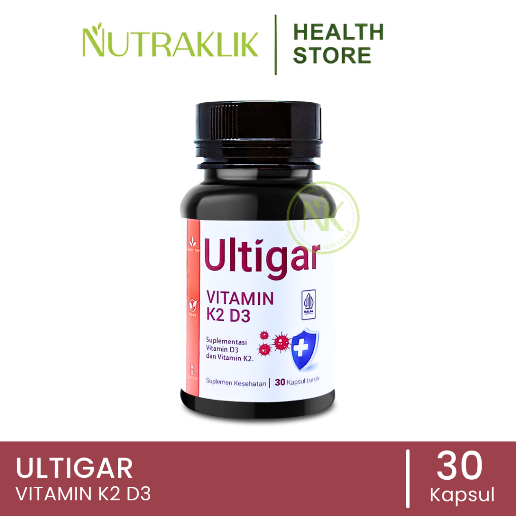 ULTIGAR VITAMIN K2 D3 SUPLEMEN KESEHATAN ISI 30 & 100 KAPSUL LUNAK