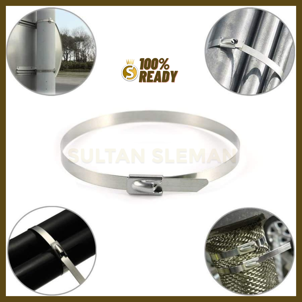 

Kabel Ties Stainless Steel 4.6mm 20cm 20 PCS / Kabel Ties Stainless 304 / Pengikat Stainless 4.6