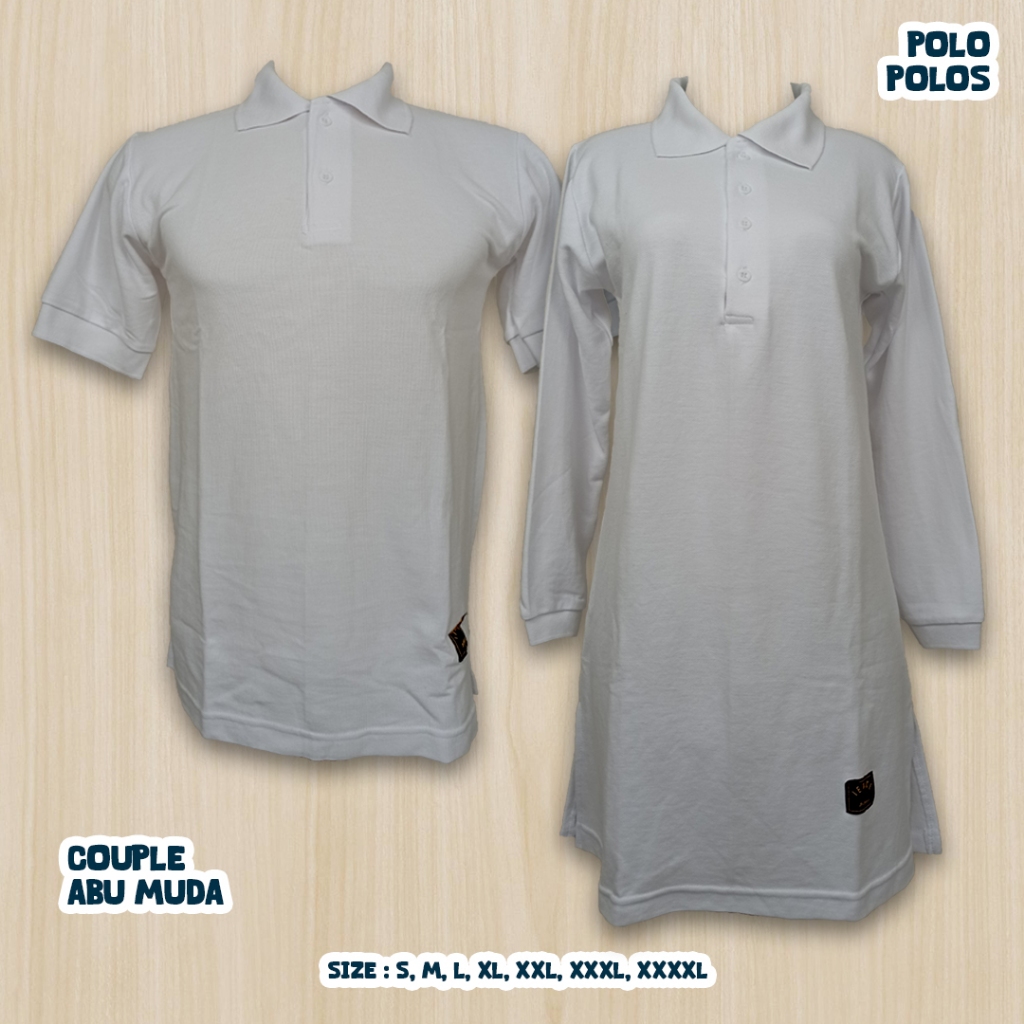 S-XXXL Kaos Polos Couple Polo Tunik Muslimah ABU MUDA /Seragam Olahraga/Kerja/Santai