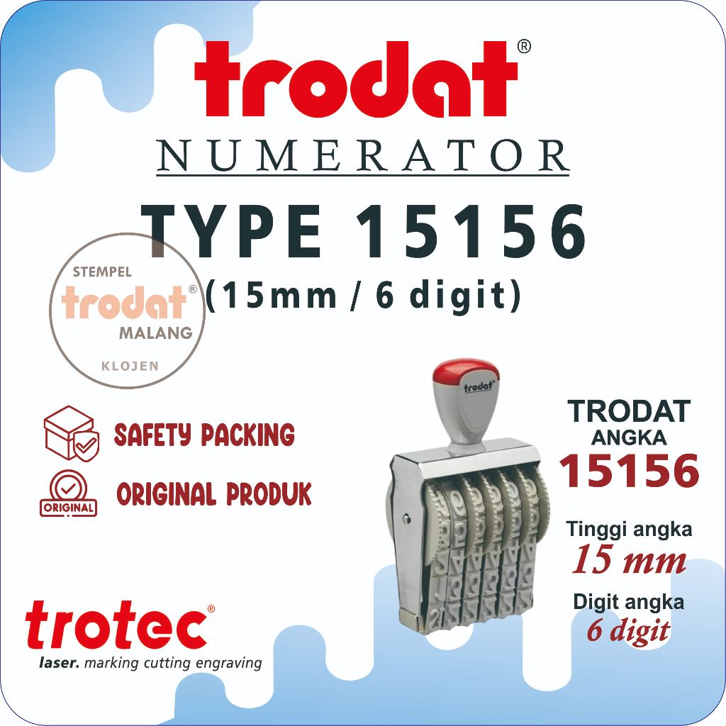 

Stempel Trodat 15156 | STEMPEL TRODAT NUMERATOR (ANGKA DAN SIMBOL BISA DIPUTAR)