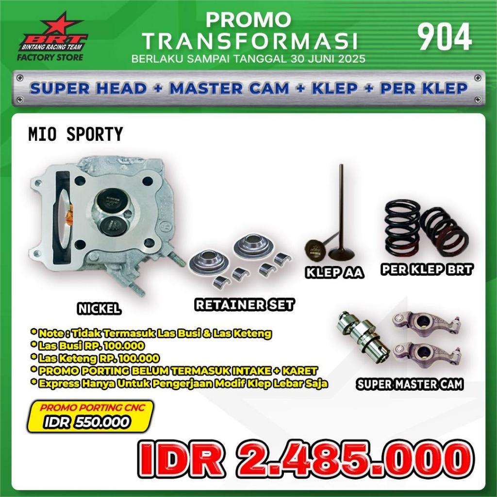 Brt Super Head + Master Cam + Klep + Per Klep Mio Sporty