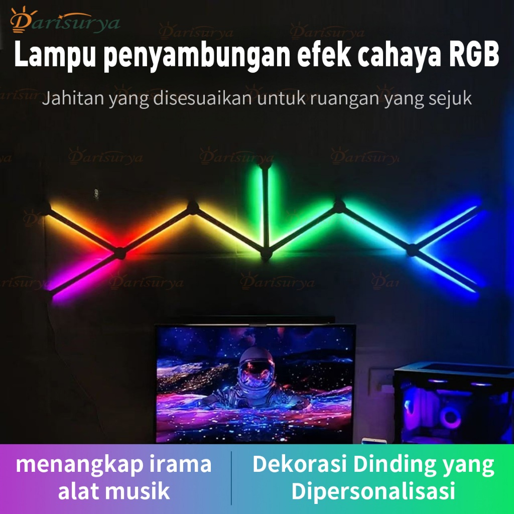 Lampu RGB Bar Ambient Light TV Nano RGB Lines Smart Lampu aurora Lampu kamar LED Gaming Pintar AMG