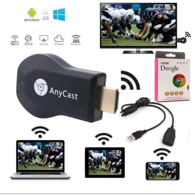 Dongle HDMI anycast wifi goggle sambungan hp ke tv laptop proyektor