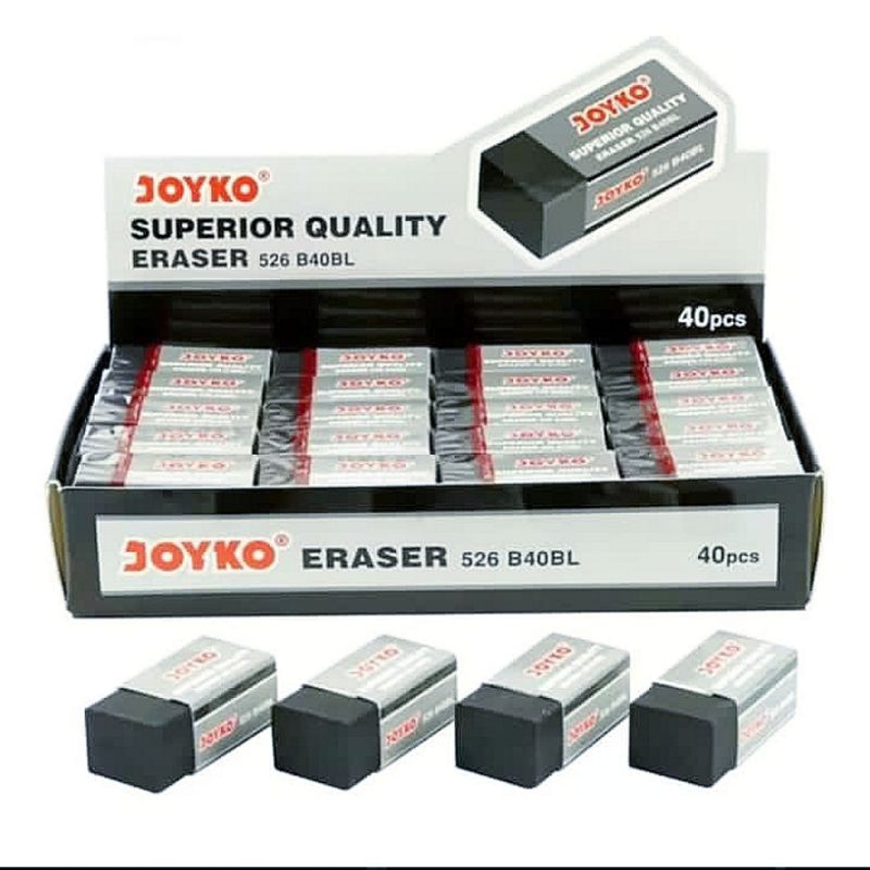 

Eraser penghapus joyko hitam eb isi 40 pcs