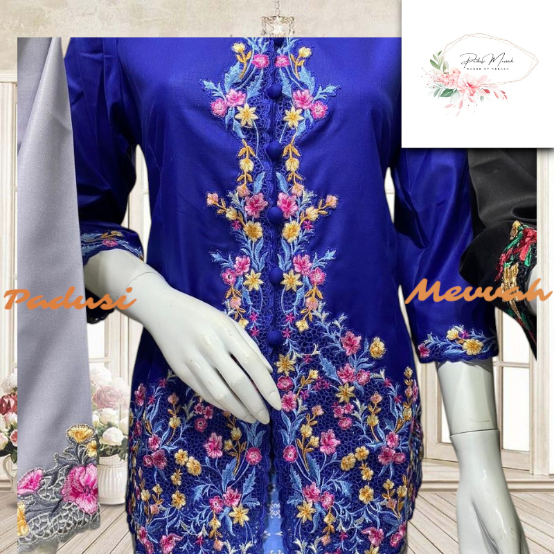 KEBAYA ENCIM ATASAN KEBAYA Motif Bunga Vinca” Kebaya Encim Bordir Kebaya Encim Lengan Panjang Bahan 