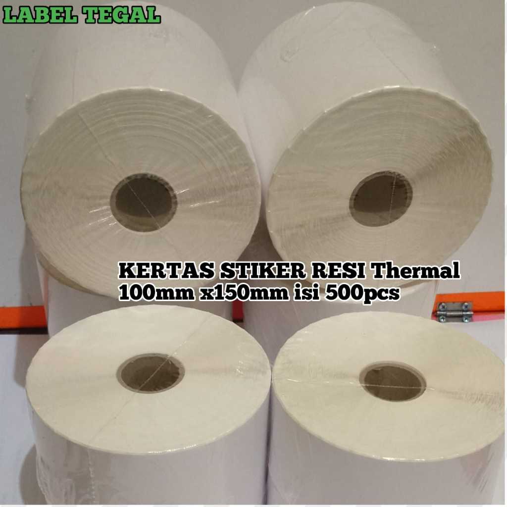 

Thermal Paper 100mm x 150mm A6 500pcs/Roll Sticker Label Kertas Resi Shipping Label for ID240 AD240 E40 A81