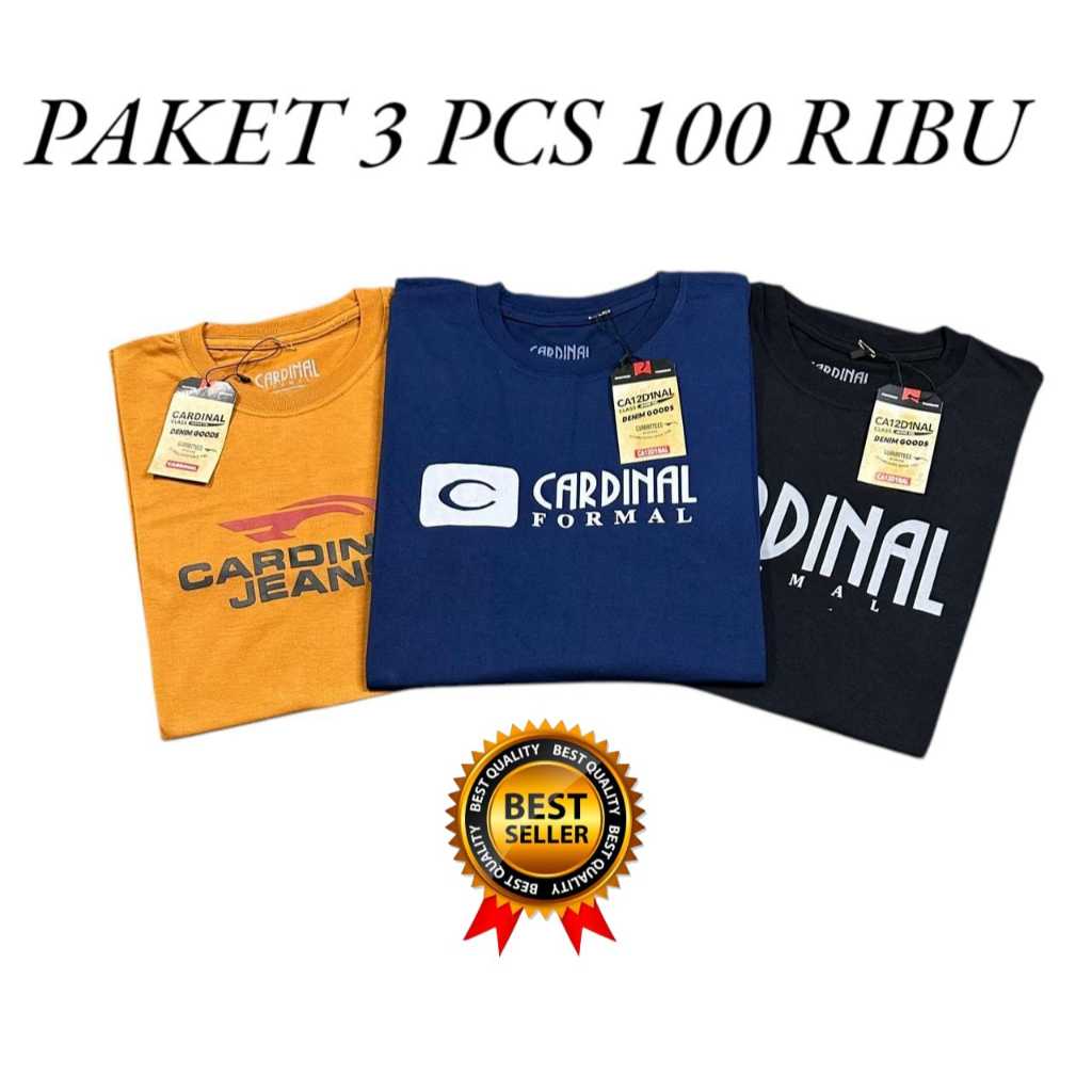 PROMO COD PAKET 3 PCS  100 RB KAOS CARDINAL KAOS  PRIA TERLARIS