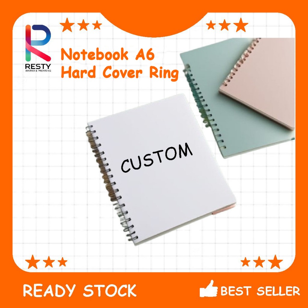 

Notebook Custom A6, Buku Catatan A6 Custom Merchandise – Hard Cover Ring Kawat 150 Halaman