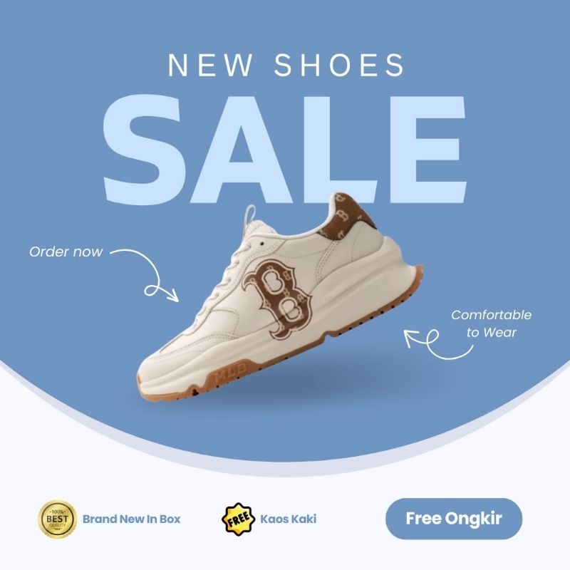 Sepatu MLB Chunky Runner Classic Monogram Boston Red Sox Sneakers