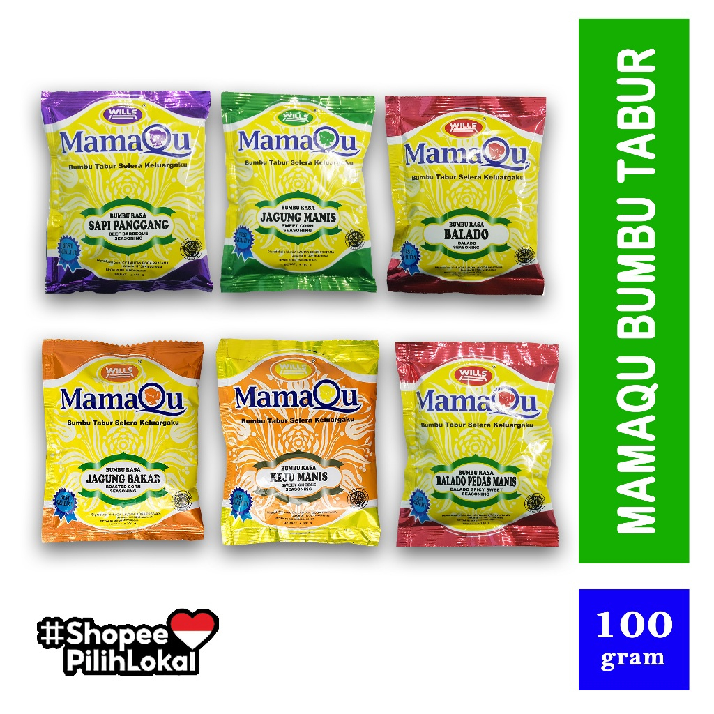 

BUMBU TABUR mamaqu 100 gr, bumbu barbeqiu, jagung manis, jagung bakar, balado, keju manis,sapi panggang