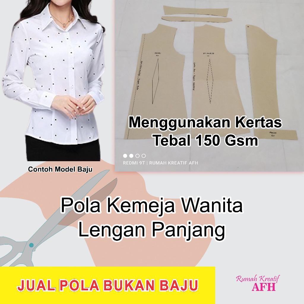 Pola Kemeja Wanita Instan - Pola Atasan Baju Wanita