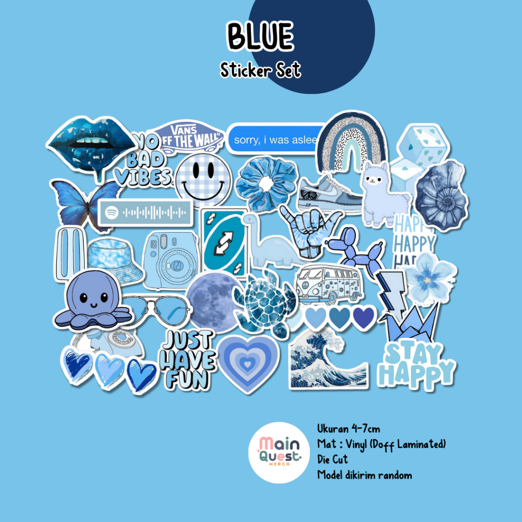 

Sticker Blue | Sticker Aesthetic / Sticker Tumblr / Sticker Laptop / Sticker Anti Air / Sticker Vinyl Die Cut / Sticker Kpop / Sticker Cute