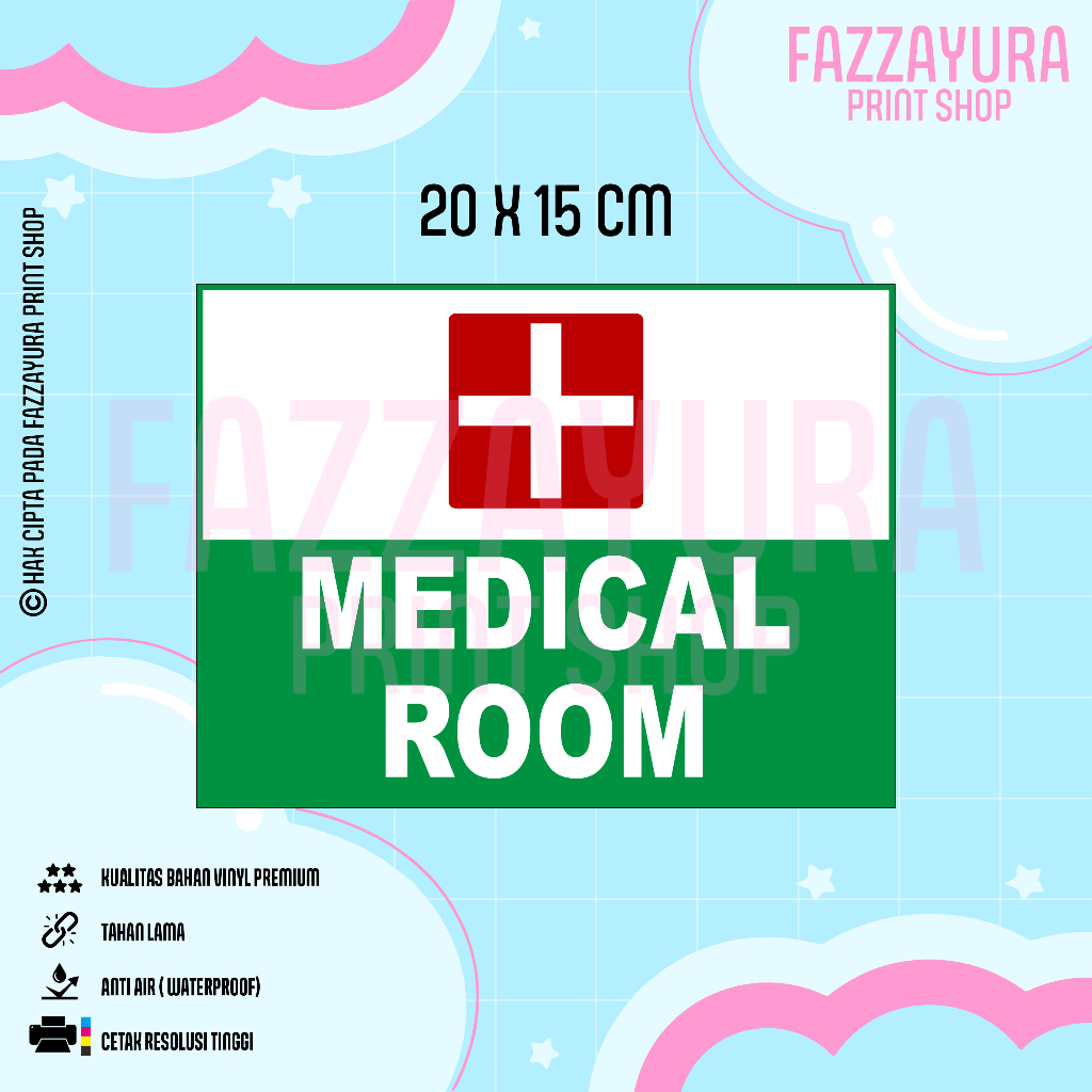 

STICKER MEDICAL ROOM 20 X 15 CM