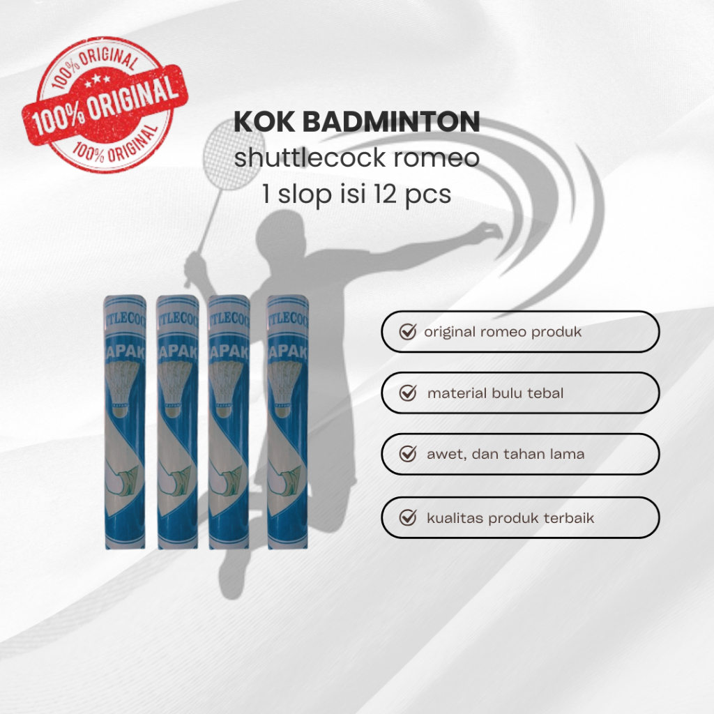 kok badminton / kok bulutangkis / shuttlecock kapak biru 100% original produk