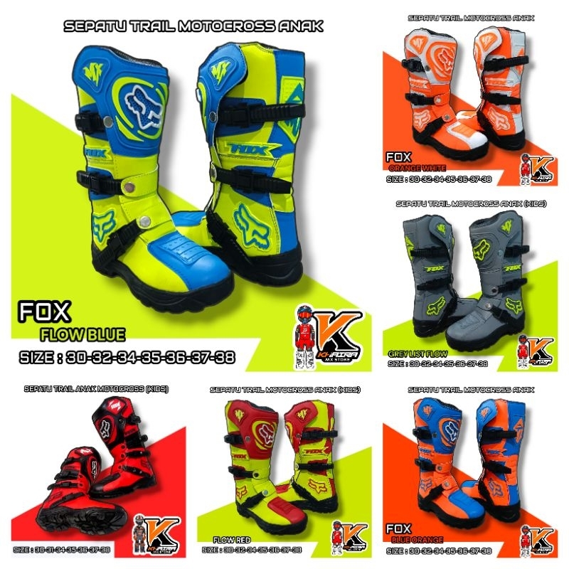 Sepatu trail motocross anak boots safety kids 2025