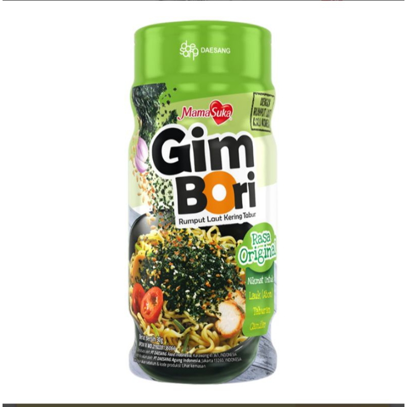 

Mama Suka Gim Bori Rumput Laut Kering Tabur Original Botol 30 g