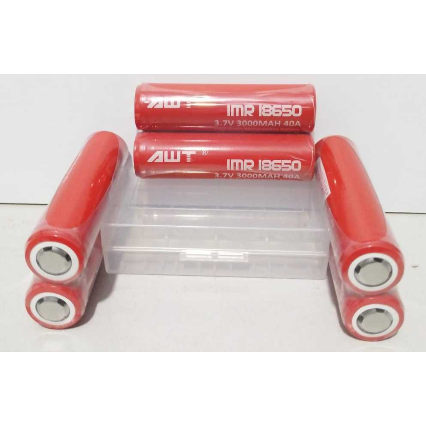 Baterai AWT Merah 18650 3.7V 3000mah Clone (1baterai)