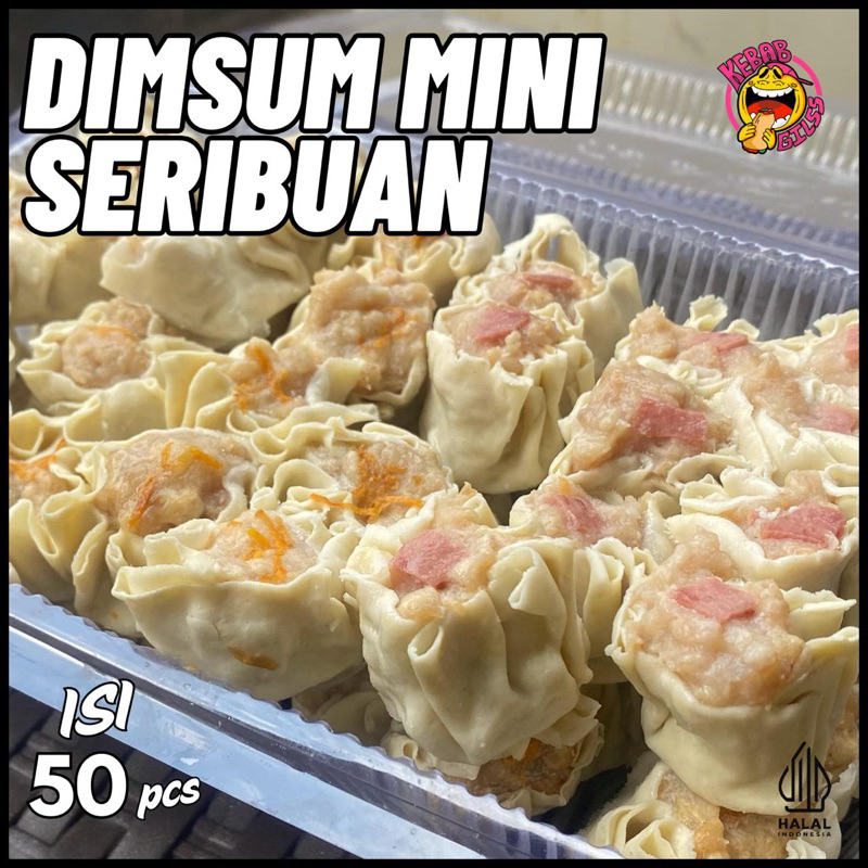 

Dimsum Mini Seribuan Murah isi 50 Pcs Free Saus Merah Halal & frozzen Premium