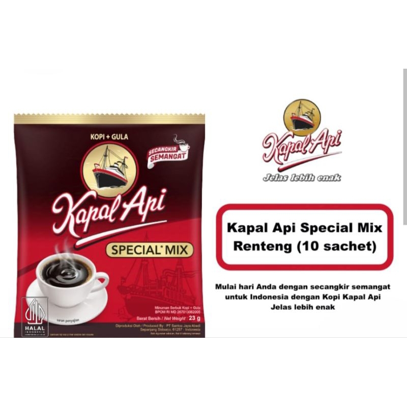 

Kopi Kapal Api Spesial Mix Kemasan Sachet Renteng isi 10 Pcs