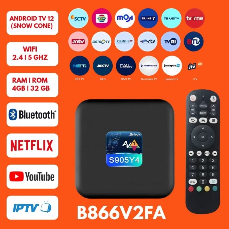 STB ANDROID TV BOX B866V2FA 3.3 ROOT UNLOCK RAM 4GB ROM 32GB