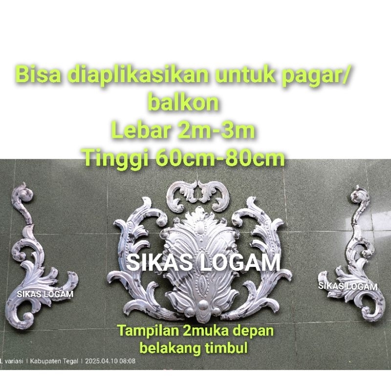 ornamen plat besi tampilan 2muka pagar rumah mewah klasik modern