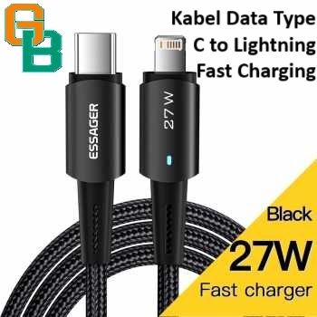 Kabel Data Type C to Lightning Fast Charging LED 27W 1M - ES-X16