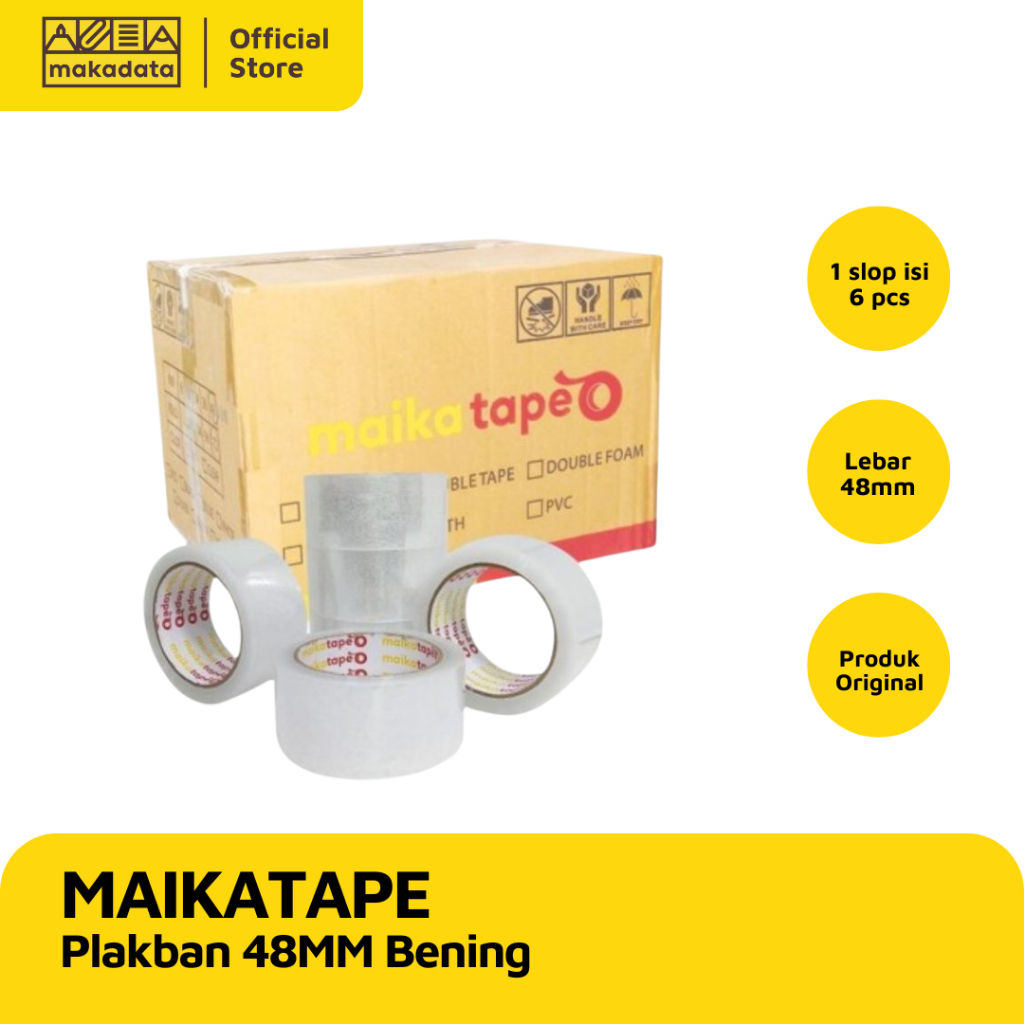 

OPP TAPE / PLAKBAN / LAKBAN BENING MAIKATAPE 48MM (1 SLOP) MURAH