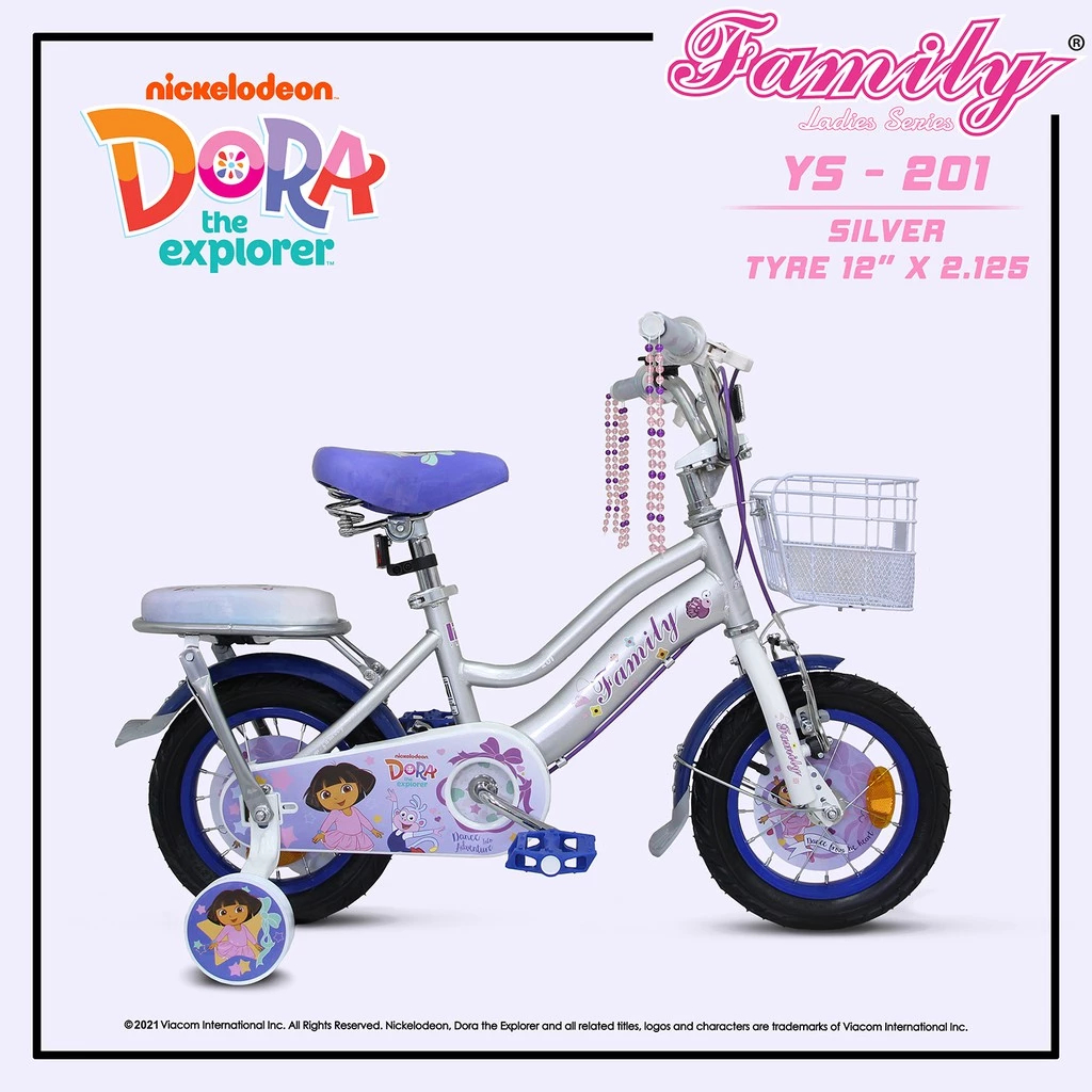 Sepeda Anak Perempuan Family 12 Inch Roda Bantu Dora the Explorer YS-201-12
