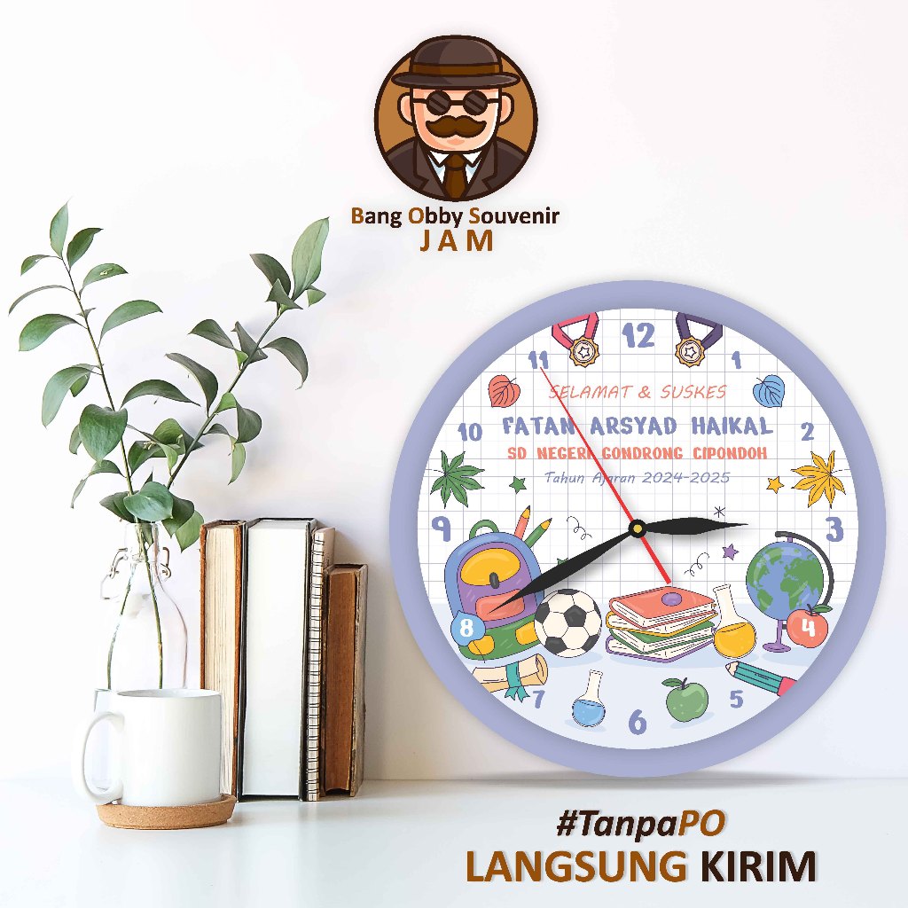 KADO JAM DUDUK GRADUATION ANAK SOUVENIR WISUDA GIFT KENAIKAN KELAS HAMPERS KENANG KENANGAN SEKOLAH