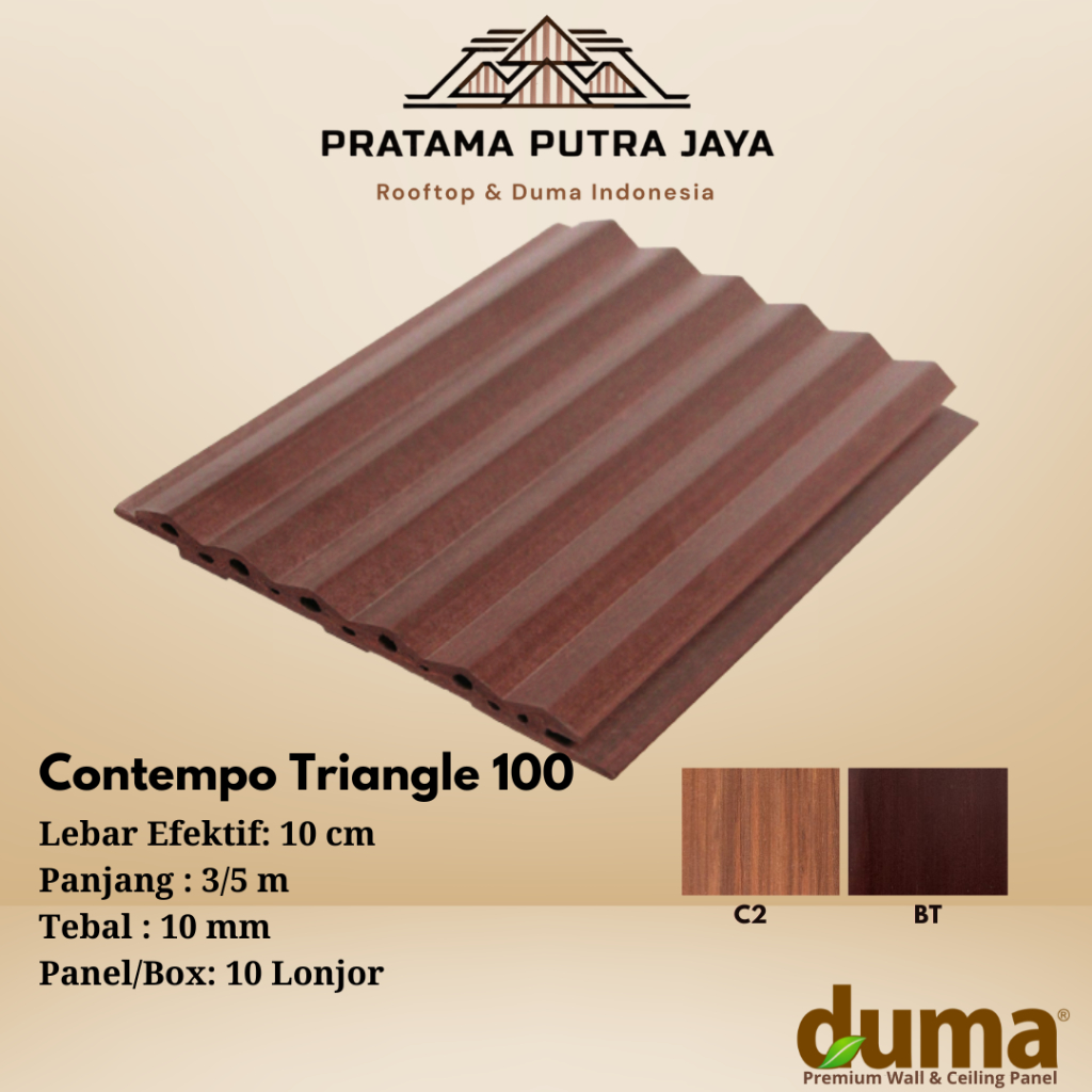 DUMA PANEL WPC Contempo Triangle 100 - BAHAN WPC (Panel Pelapis Dinding & Plafon)