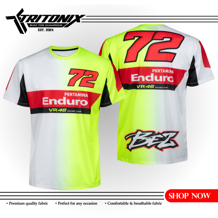 TRITONIX Tshirt Kaos Jersey Moto GP BEZ 72 Team Pertamina Enduro VR 46 Racing Team 2024/2025