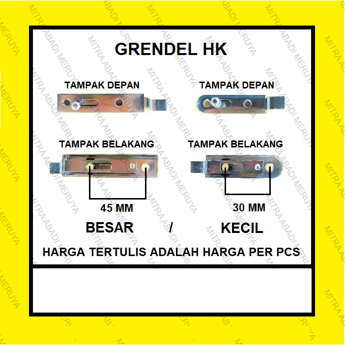 Grendel Stainless Modern Tipis Kunci Slot Grendel HK Besar