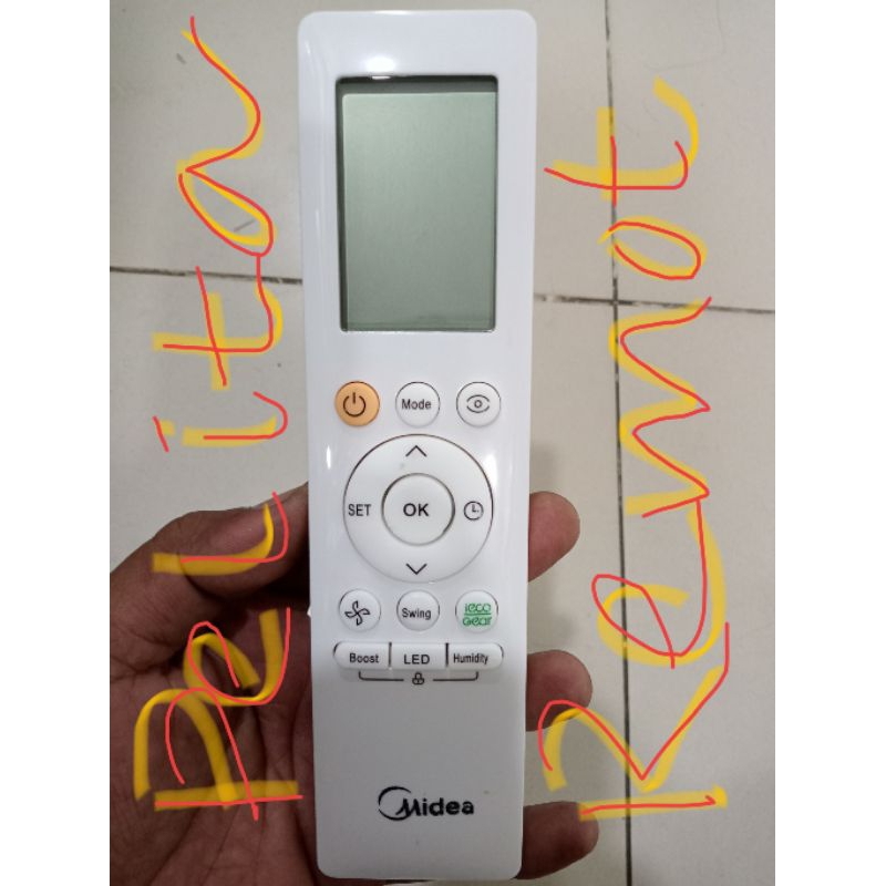 REMOT AC MIDEA NEW INVERTER ORIGINAL TERLENGKAP