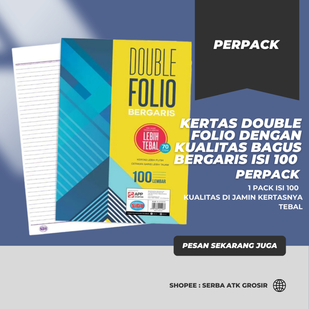 

Sidu Double Folio Bergaris 100 / Folio Bergaris 100 Lembar Sidu