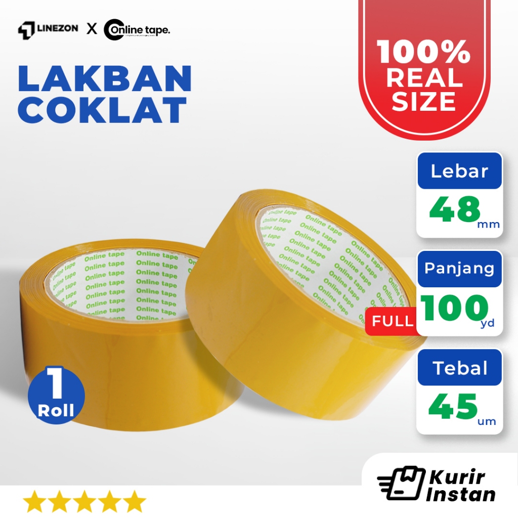

Lakban Coklat 48 MM X 100 Yard PURE UKURAN REAL Tebal Kuat Isolasi solatip perekat kuat tebal Termurah