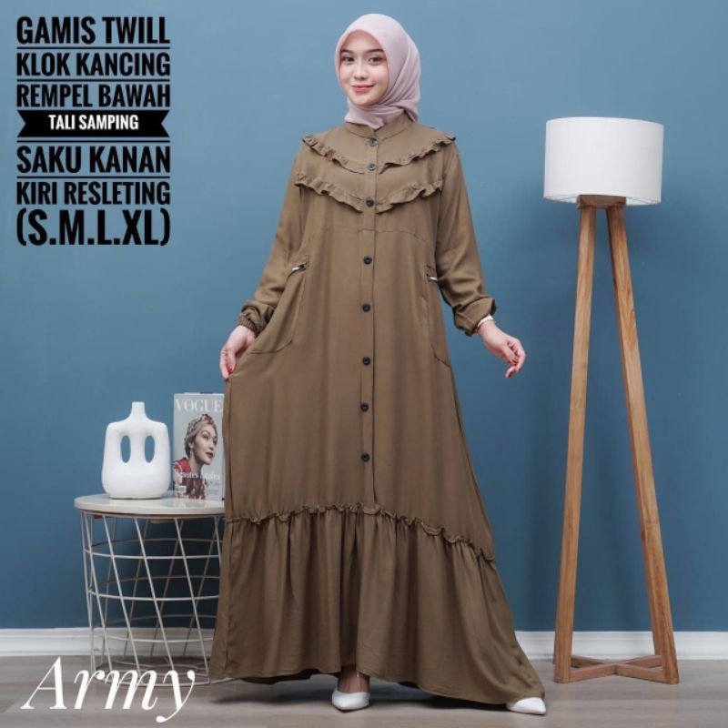 GAMIS TWILL ORI UKURAN S, M, L, XL - GAMIS TWILL ORI BY MKS COLLECTION