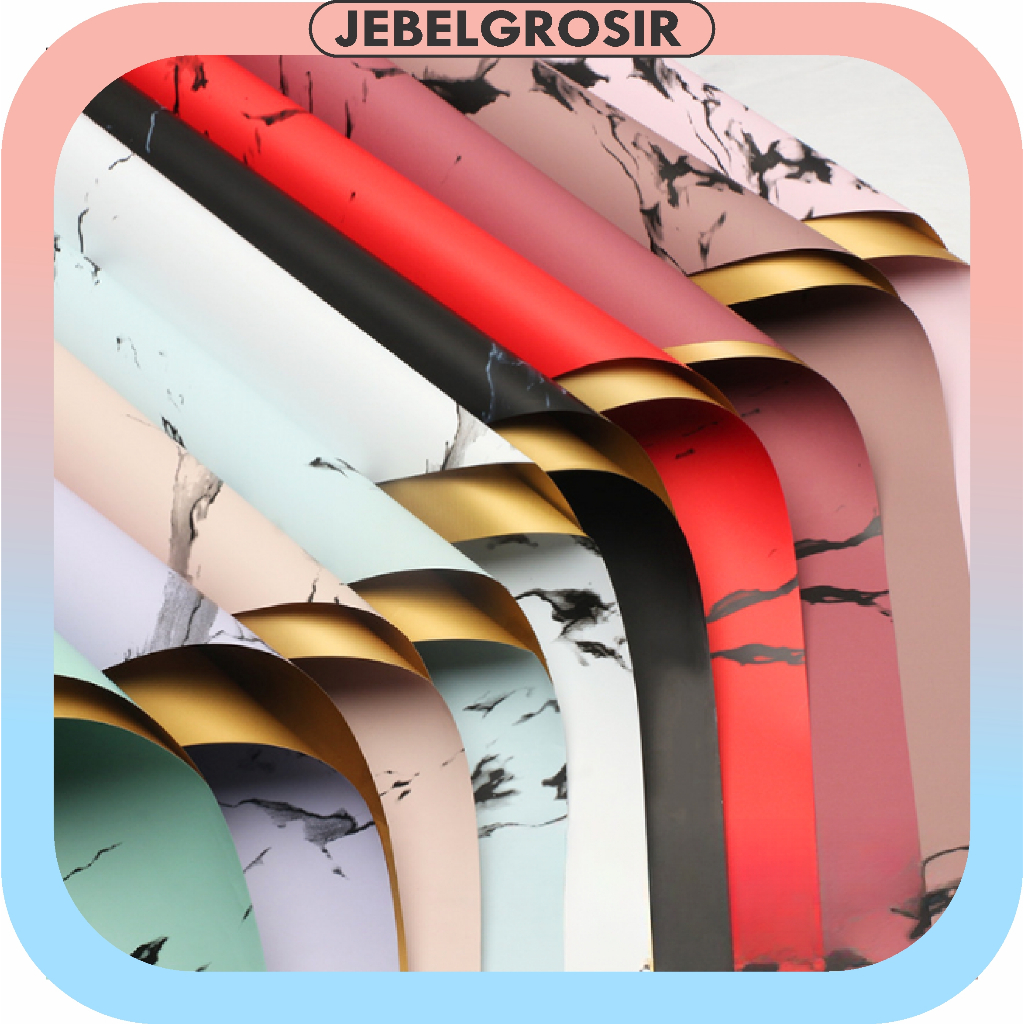 

20 Lembar Kertas Bunga Buket Solid Marble Cellophane Flower Wrapping Paper Bicolor Dua Warna KB6105